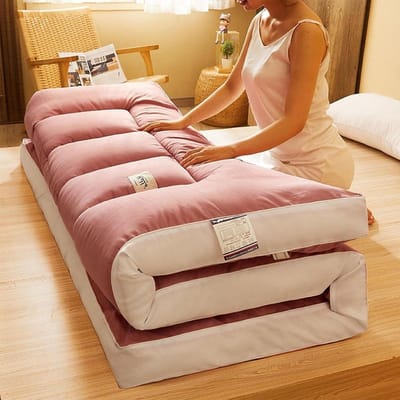 Draagbare Futonmatras - Opvouwbaar Bed - Comfortabel Slapen - Ademend & Zacht - Full Size - Grijs