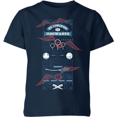 Harry Potter Quidditch At Hogwarts kinder t-shirt - Navy - 98/104 (3-4 jaar)