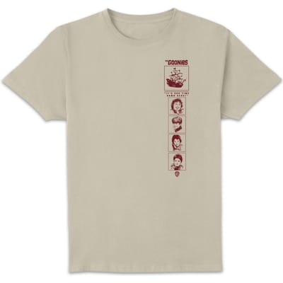 The Goonies Retro Cover Unisex T-Shirt - Wit Vintage Wash - S