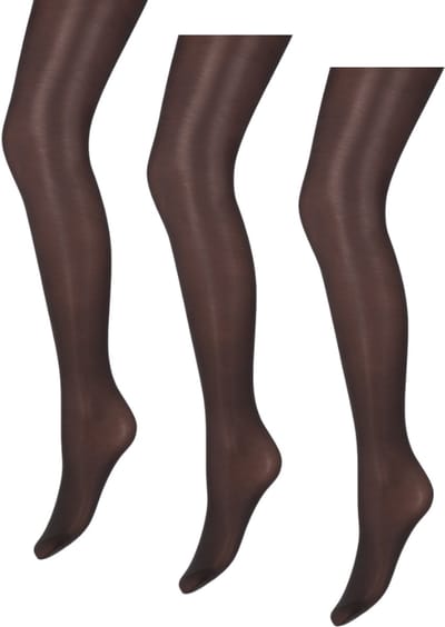 Marianne - Glanzende Dames Panty - 35 Denier - 3-Pack - Maat L/XL - Almost Black