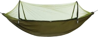 Hangmat met Klamboe - Dubbele Hangmat - Buiten Ontspannen - Afneembare Klamboe - 260 x 140 cm - Legergroen