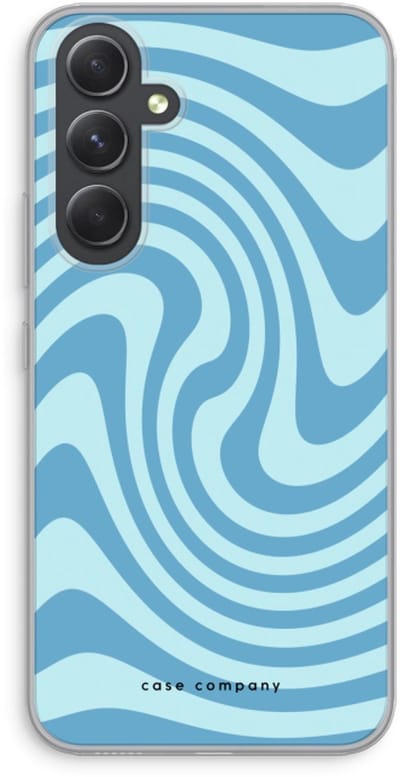 Case Company® - Hoesje geschikt voor Samsung Galaxy A54 hoesje - Swirl Blauw - Soft Cover Telefoonhoesje - Bescherming aan alle Kanten en Schermrand