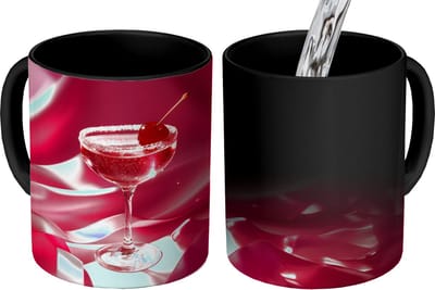 Magische Mok - Foto op Warmte Mokken - Koffiemok - Cocktail - Pink - Luxe - Magic Mok - Beker - 350 ML - Theemok