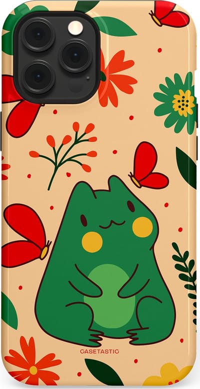 Casetastic Hoesje Geschikt voor Apple iPhone 12 Pro Max Magsafe - Stijlvolle Beschermende Duo-layer Case - Kikkerkus