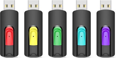 128 GB USB-stick set van 5 - veelzijdige en betrouwbare geheugensticks in diverse kleuren