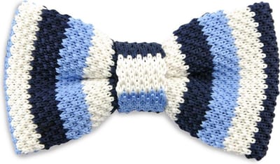 We Love Ties - Strikken - Gebreid kinderstrikje blauw - wit - marineblauw / lichtblauw / wit
