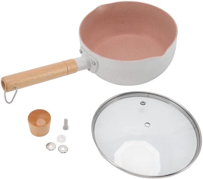 Dailygoods- Sauspaan Multifunctioneel - Anti-aanbak Kookpan - Aluminiumlegering - Houten Handvat - Japanse Stijl - Twee Schenktuiten