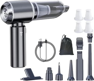 Draagbare Stofzuiger - Mini Kruimeldief - Auto Interieur Reinigen - Borstelloze Motor - 500 Gram Capaciteit - Gun Grey