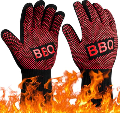 Thijox - Grillhandschoenen Hittebestendig 800°C - Brandwerende Ovenhandschoenen met Siliconen Grip - Katoen Binnenvoering - Perfect voor Grillen, Koke