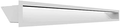 Ventilatierooster 9 x 100 cm | Warmeluchtrooster | Wit | Uitlaatrooster voor schoorsteenventilatie | Luchtinlaat 45 graden | Oververhittingsbestendig