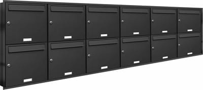 12 - twaalf - personen - adressen - brievenbus - inbouw - RVS - RAL 7016