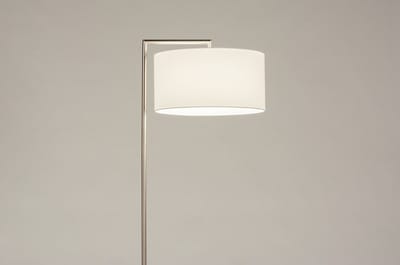 Lumidora Vloerlamp 31089 - BRED - E27 - Wit - Staalgrijs - Metaal