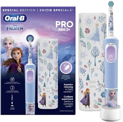 Oral-B Vitality Pro D103 Kids Frozen - Elektrische Kindertandenborstel - 7600 bewegingen - 2 poetsmodi - Reiskoffer