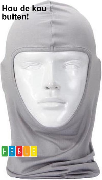 Heble® - "Bivakmuts voor Snowboarden/Skiën/Wielrennen/Schaatsen - Nekwarmer - One Size - Volwassenen - (Licht)Grijs"