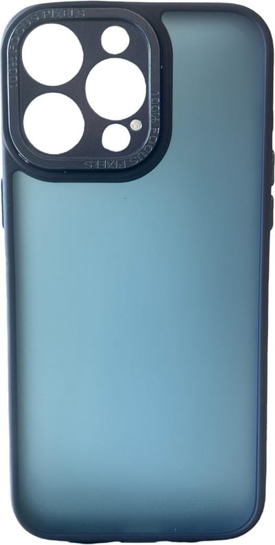 Backcover Military - Geschikt voor iPhone 15 Pro Max - Met Camera Protector - Stevige Case met Soft TPU-bumperranden - Blauw