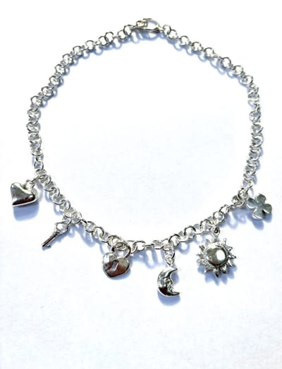 AB kettinkjes - Ketting - Verzilverd - Bedeltjes - Bedeltjes ketting
