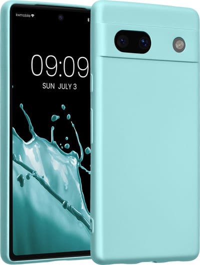 kwmobile metallic telefoonhoesje van TPU - geschikt voor Google Pixel 7a - Flexible case voor smartphone - In metallic mintgroen