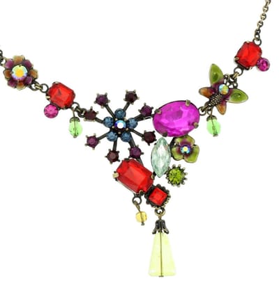 Behave Ketting met bloemetjes en steentjes