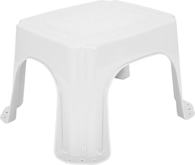 Hega Hogar Krukje - wit - 27 x 23 x 21 cm - kunststof - opstapje - anti-slip - Toilet/wc opstapje