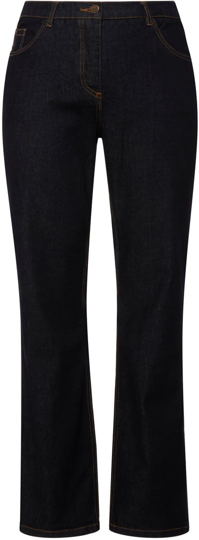 Ulla Popken - Dames - Jeans Mandy recht 5-pocketmodel comfortabele tailleband - Donkerblauw denim - Maat 27