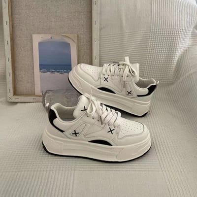 Guochao Platform Witte Schoenen Kinderen Herfst Nieuw Ins Tide Student Veelzijdige Casual Schoenen 40 zwart