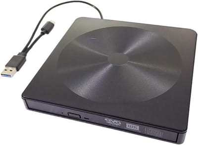 Externe Optische Drive - CD DVD Brander - Software Installeren - Type-C USB 3.0 - 140x140x16mm - Zwart