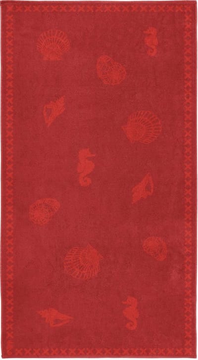 Seahorse Shells - Strandlaken - 100 x 200 cm - Red