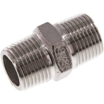 R 3/8'' RVS Borstnippel 16 Bar [2 Stuks]