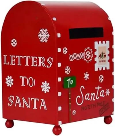 Kerstman Brievenbus - Wand brievenbus - Post ontvangen - Uniek kerst design - 13.5x13x20cm - Rood en wit