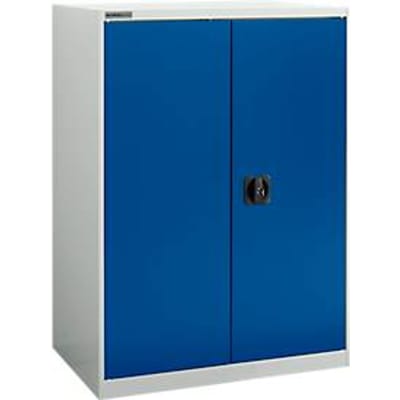 Draaideurkast Schäfer Shop Select MS-i 12408, plaatstaal, B 800 x D 400 x H 1215 mm, 3 OH, lichtgrijs/gentiaanblauw, tot 150 kg