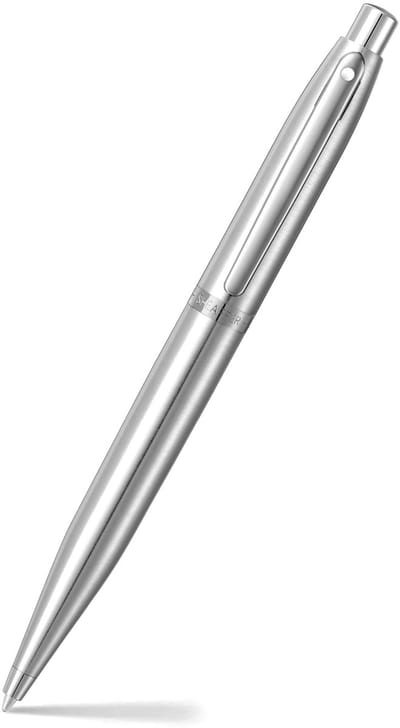 Sheaffer Balpen - VFM - Geborsteld Chroom Afwerking - Penpunt M - Schrijfkleur Zwart