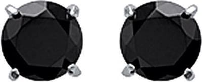 Amanto Oorbellen Dyka Black - 925 Zilver Gerhodineerd - Zwart - ∅5mm