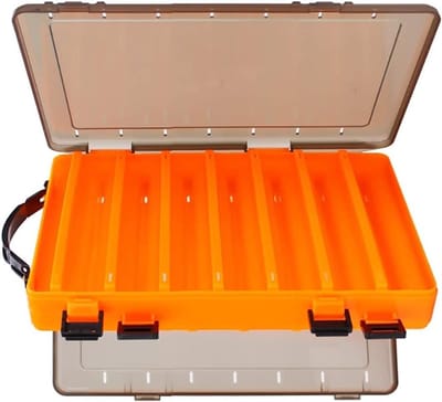 Dubbelzijdige visserijaccessoire opbergdoos met 10/14 vakken voor haken, kunstaas en jigs - helder hard plastic, ideaal voor vissers en hobbyisten