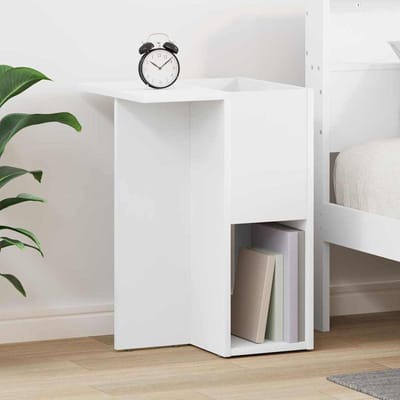 vidaXL - Bijzettafel - Wit - 35 - x - 40 - x - 55 - cm - Bewerkt - hout