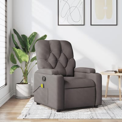 vidaXL - Massagestoel - verstelbaar - stof - taupe