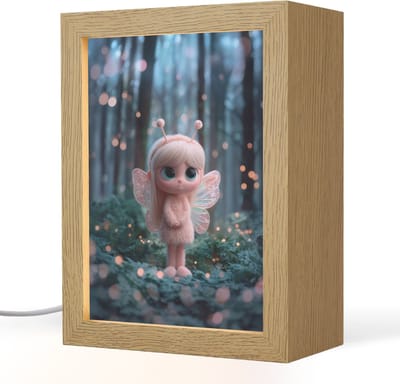 Nachtlampje 15x20 cm - Kinder lampje - Elfje - Cartoon - Bos - Lichtjes - Tafellamp kinderkamer - Slaapkamer lamp - Bedlamp kinderen - Kinderlampje stopcontact - Wandlamp babykamer - Nachtlampjes