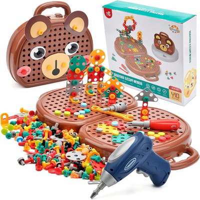Montessori Speelgoed voor Kinderen van 3 tot 6 Jaar, Creatieve 3D Bouwpuzzels en Drilset, Educatieve Cadeaus voor Ontwikkeling en Fantasie