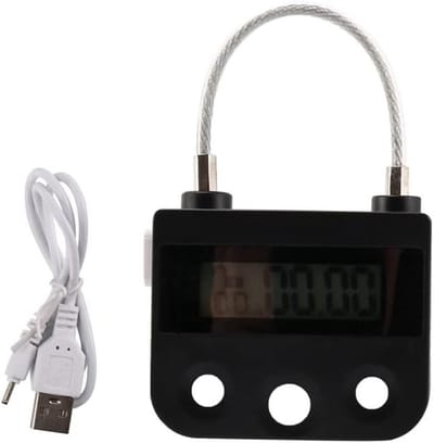 Elektronisch Tijdslot - Tijdelijke Lock Countdown - Beveiliging Toepassen - Waterdichte Vier - 99 Uur Max - Zwart