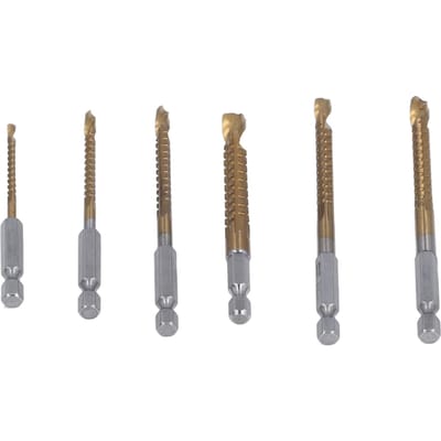 Ensemble de 6 pièces Foret hélicoïdal 3 mm 4 mm 5 mm 6 mm 6,5 mm 8 mm HSS revêtement Ti Foret hélicoïdal denté avec