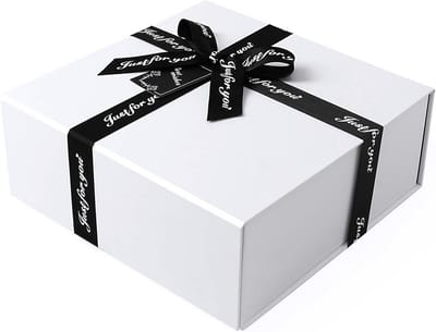 Extra Grote Luxe Geschenkdoos met Magnetisch Deksel en Strik voor Verjaardagen, Bruiloften en Jubilea - Wit