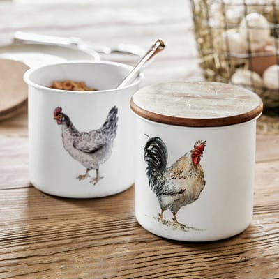LOBERON Pot set van 2 Nobles wit/bruin