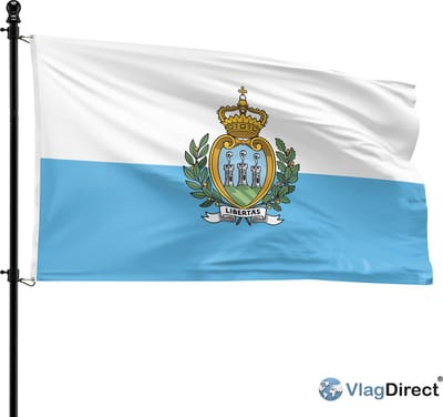VlagDirect - San Marinese vlag - San Marino vlag - 90 x 150 cm