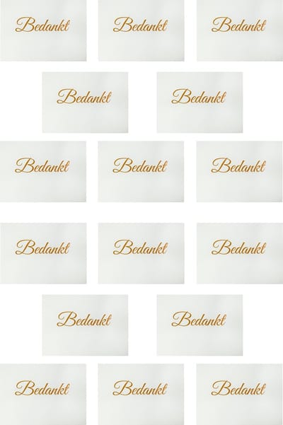 3BMT® Bedankt Kaartjes - Met Enveloppen - Set van 16