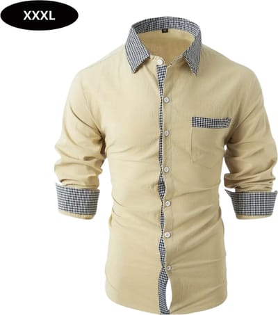 Bovista Overhemd Heren - Volwassenen - Lange Mouwen - Strijkvrij - Lange Mouw - Champagne - Maat XXXL