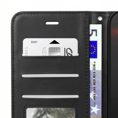 Mayaxess, Hoesje geschikt voor Xiaomi 17 Ultra - Wallet Case met Koord & Standaard, Zwart