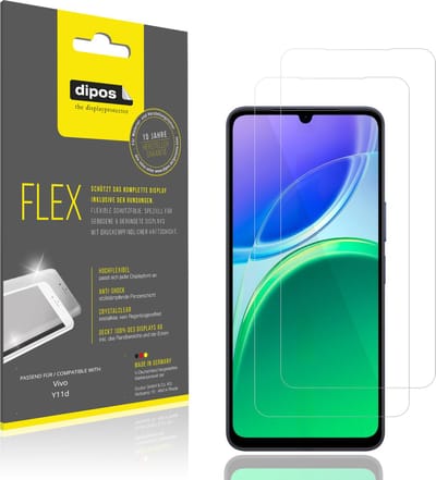 dipos – 2x Beschermfolie geschikt voor Vivo Y11d | 3D Full Cover Screenprotector | 100% Passend