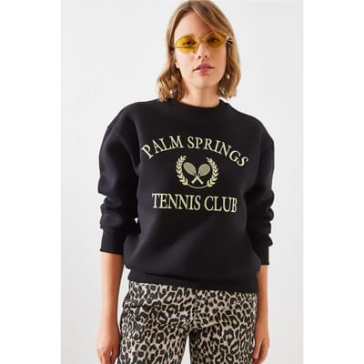 Ronde Hals Katoenen Sweatshirt met Motto Print