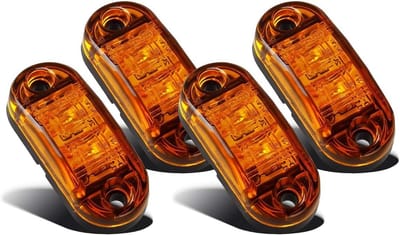 LED Markeringslampen 12V 24V Geel - Zij- en Begrenzingslichten voor Aanhanger - 4 stuks