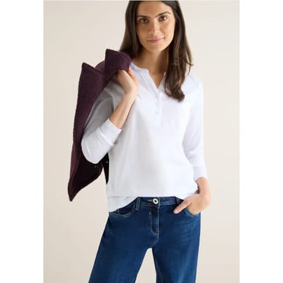 Shirt met lange mouwen met gespleten hals