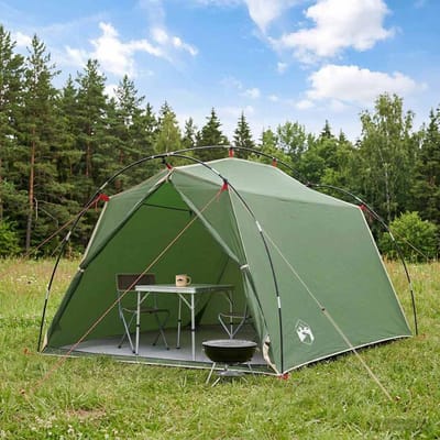 vidaXL - Tunneltent - 2-persoons - Groen - 185T - Polyester - met - PU - Coating